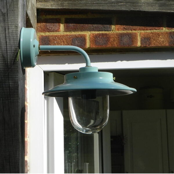 pale blue burford outdoor wall light