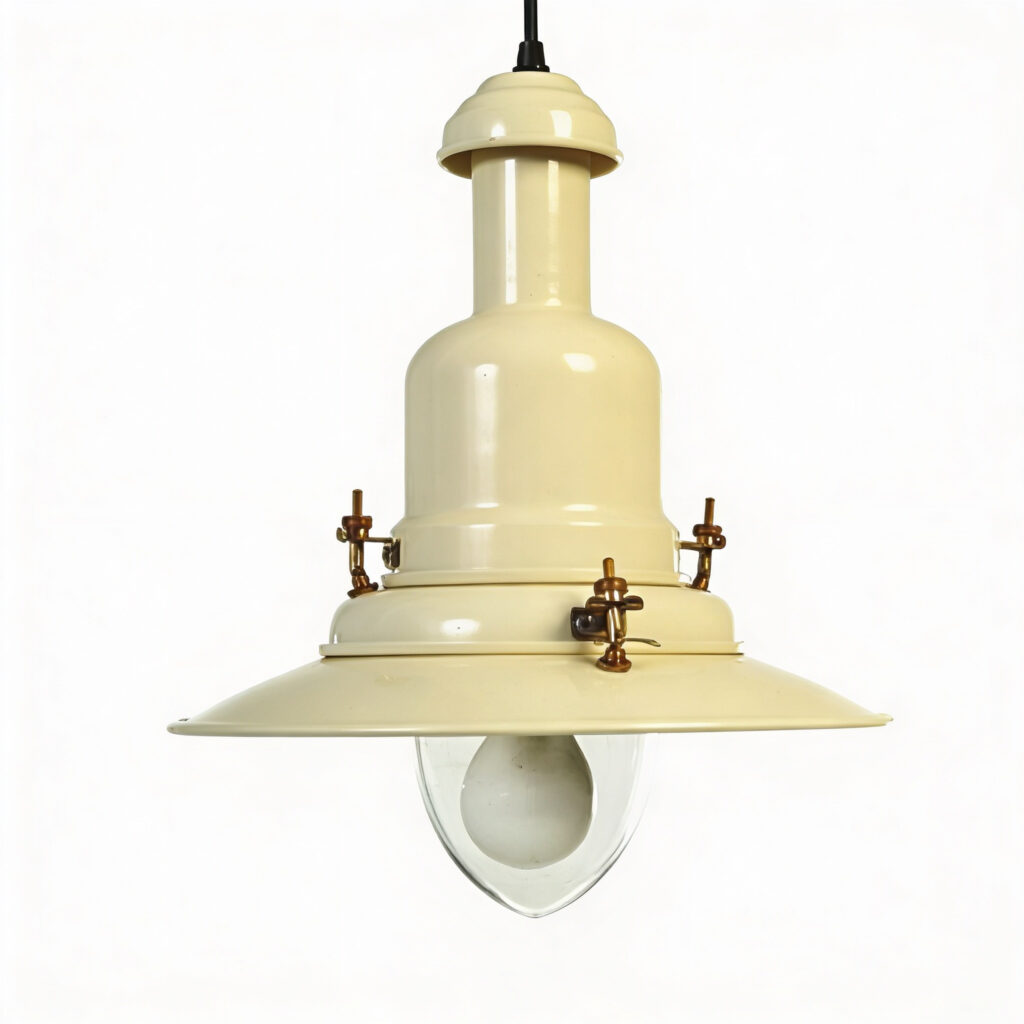 Traditional Large Fisherman's Pendant Light In Cream 32cm Dia