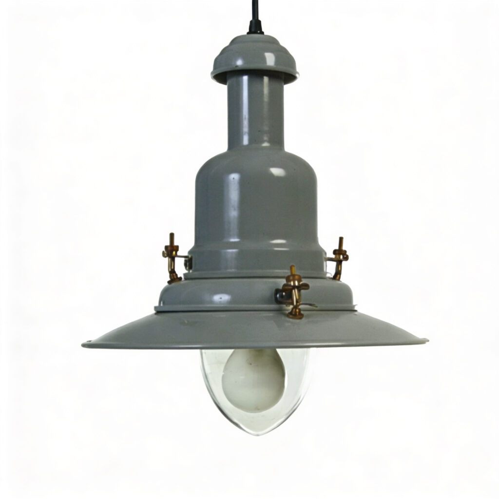 Extra Large Fisherman's Pendant Light In Slate Grey 42cm Dia