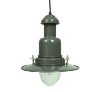 Small Slate Grey Fisherman's Pendant Light 26cm Dia Fisherman's Pendant Lights Industrial & Nautical Lighting