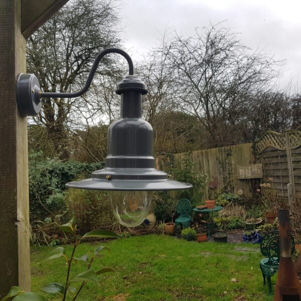 Large Harbour Outdoor Wall Light in Slate Grey rated IP44 Fisherman's Wall Lights Industrial & Nautical Lighting