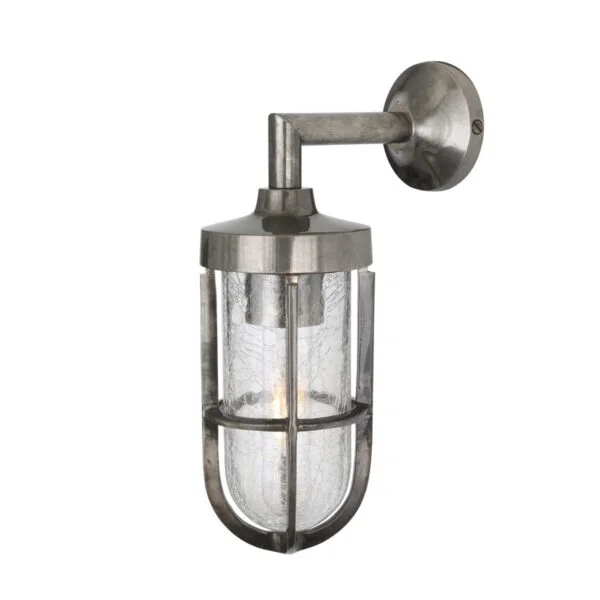 cladach brass well glass wall light ip65 12401