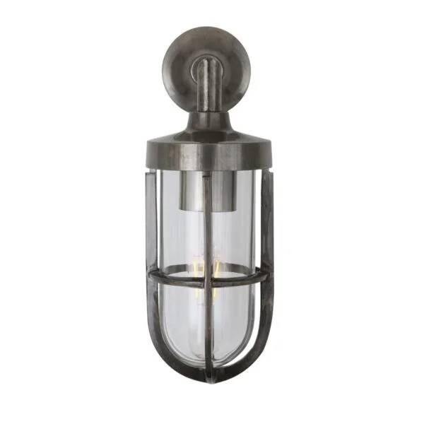 cladach brass well glass wall light ip65 12409