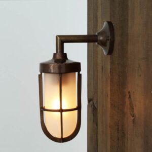 Cladach Brass Well Glass Wall Light IP65 Nautical Wall Lights Fisherman's Lights UK