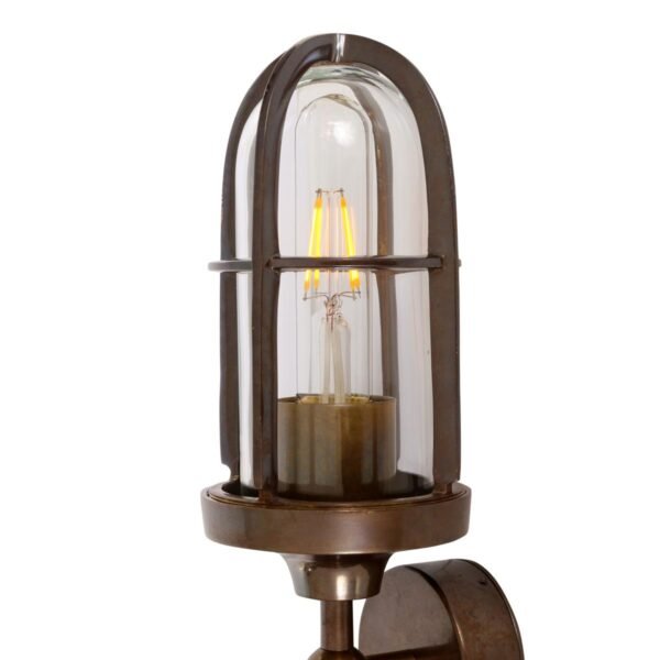 clayton double well glass wall light ip54 13061