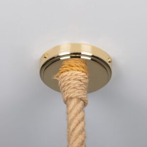 Azores Opal Glass Globe Pendant Light with Jute Rope | IP44 Nautical Pendant Lighting Fisherman's Lights UK