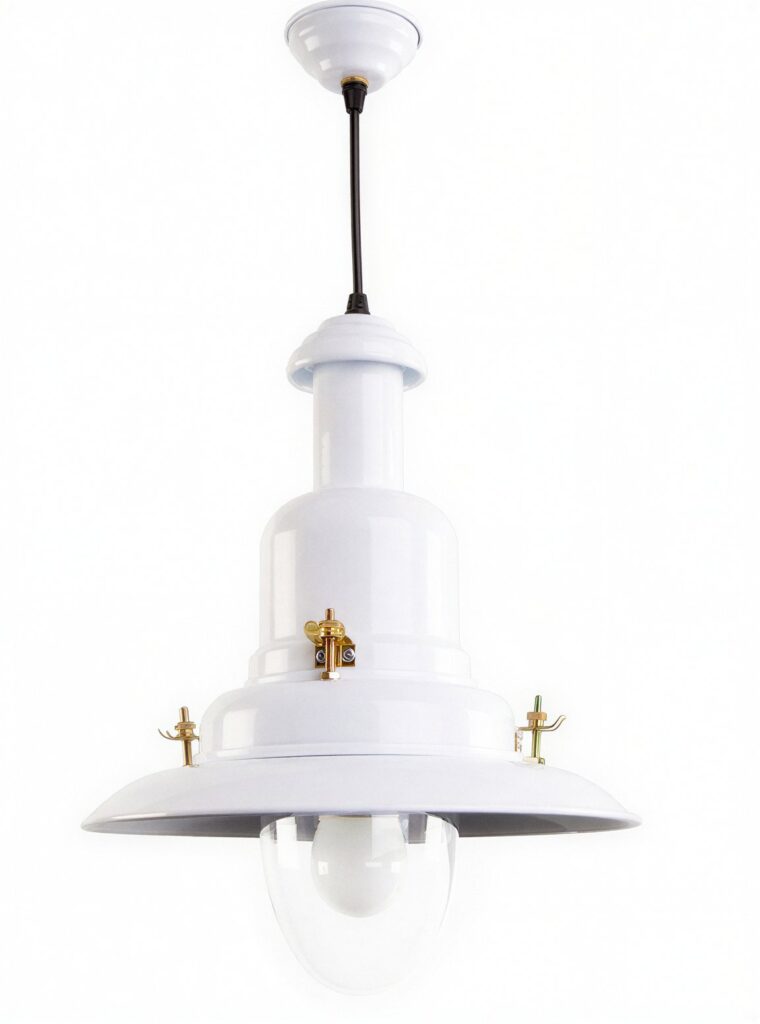 Large Fisherman's Ceiling Light In Chalk White