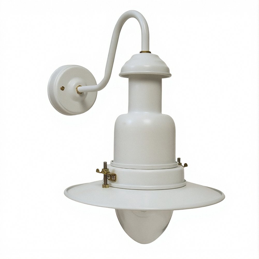 Small Wall Mounted Fisherman's Outdoor Light in White