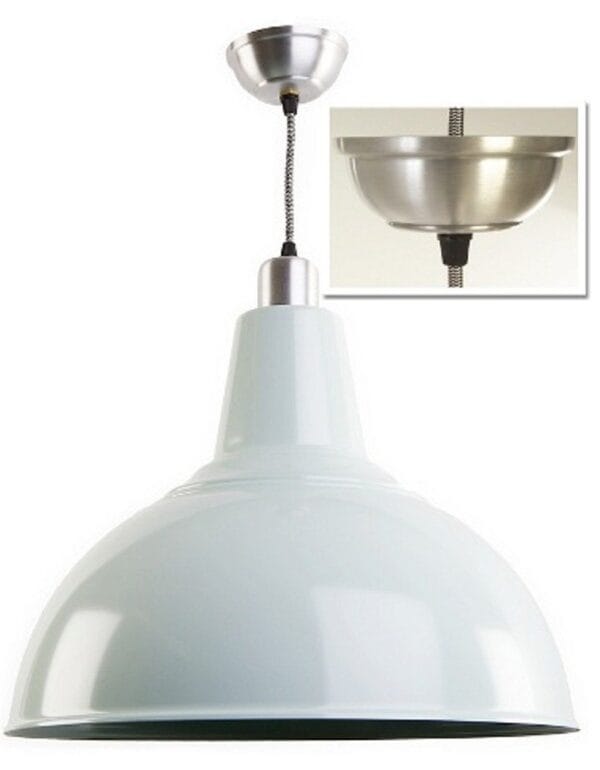 Large Industrial Kitchen Pendant - Sea Spray/White inside Industrial Pendant Lights Industrial & Nautical Lighting