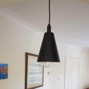 Modern IP65 Bathroom Light Brass Pendant in Matt Black ~ LAST ONE Discount Ceiling Lights Industrial & Nautical Lighting