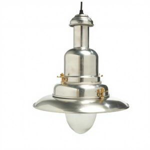 Large Industrial Fisherman’s Pendant Light in Aluminium 32cm Dia Fisherman's Pendant Lights Fisherman's Lights UK