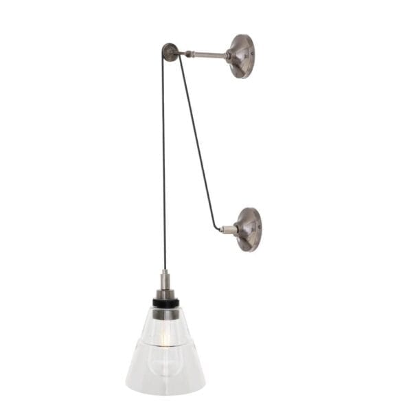 Monroe Glass Pulley Bathroom Wall Light IP65 Industrial Wall Lights Industrial & Nautical Lighting