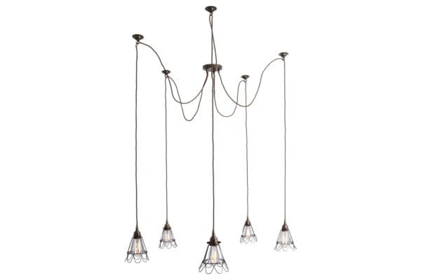 Praia Cage 5 Light Pendant Cluster Industrial Pendant Lights Industrial & Nautical Lighting