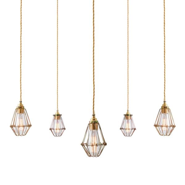 Praia Cage 5 Light Pendant Cluster Industrial Pendant Lights Industrial & Nautical Lighting