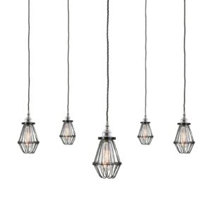 Praia Cage 5 Light Pendant Cluster Industrial Pendant Lights Fisherman's Lights UK
