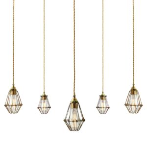 Praia Cage 5 Light Pendant Cluster Industrial Pendant Lights Fisherman's Lights UK