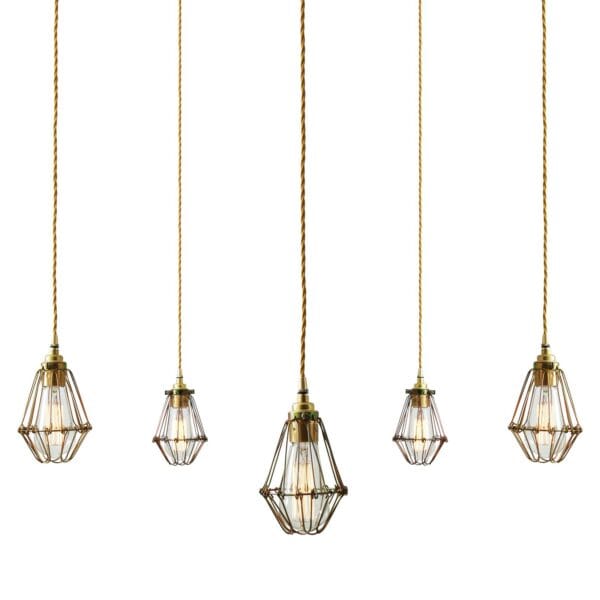 Praia Cage 5 Light Pendant Cluster Industrial Pendant Lights Industrial & Nautical Lighting