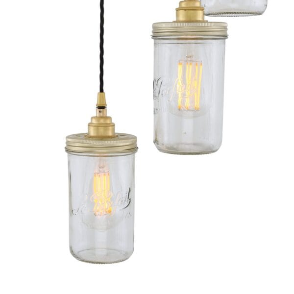 "Le Parfait" Jam Jar 5 Light Cluster Industrial Pendant Lights Industrial & Nautical Lighting