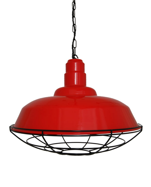 Large Cobal Industrial Cage Pendant Choice of Colours Industrial Pendant Lights Industrial & Nautical Lighting