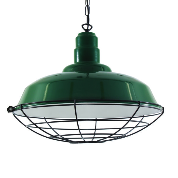 Large Cobal Industrial Cage Pendant Choice of Colours Industrial Pendant Lights Industrial & Nautical Lighting