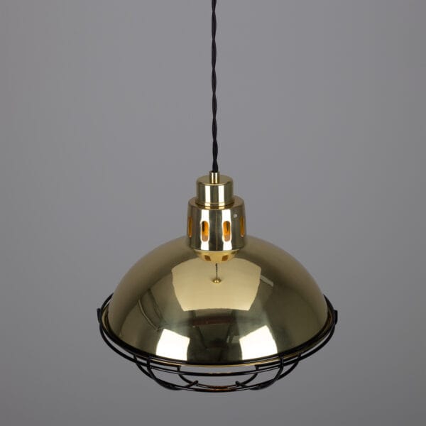 Chester Brass Cage Pendant Light Industrial Pendant Lights Industrial & Nautical Lighting