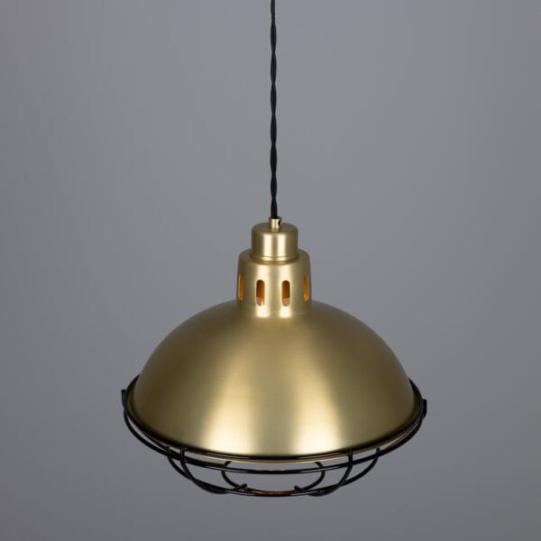 Chester Brass Cage Pendant Light Industrial Pendant Lights Industrial & Nautical Lighting