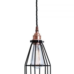 Lima Copper & Black Cage Pendant Light Industrial Pendant Lights Industrial & Nautical Lighting
