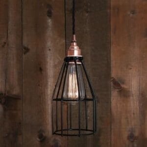 Lima Copper & Black Cage Pendant Light Industrial Pendant Lights Industrial & Nautical Lighting