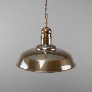 Matlock Large Vintage Factory Brass Pendant Light 50cm Industrial Pendant Lights Industrial & Nautical Lighting