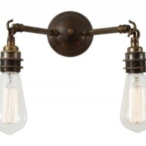 Arrigo Brass Double Wall Light Industrial Wall Lights Industrial & Nautical Lighting