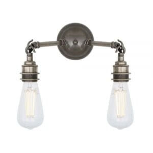 Arrigo Brass Double Wall Light Industrial Wall Lights Industrial & Nautical Lighting