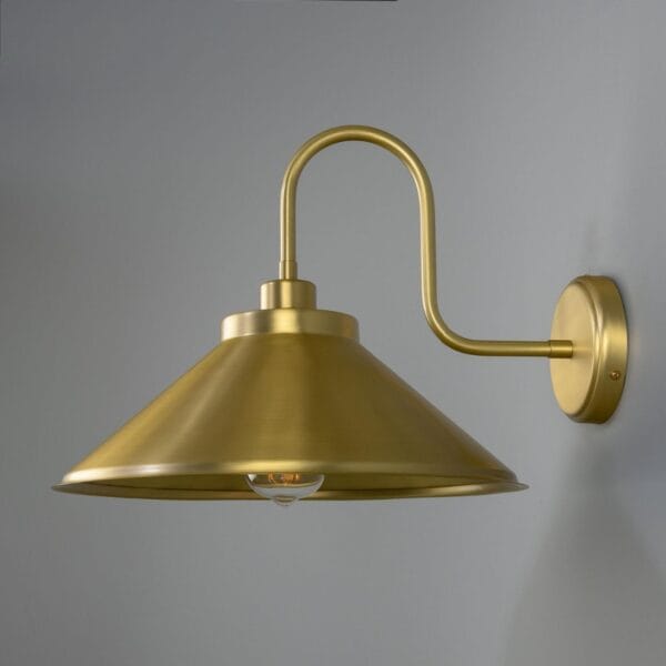 RIO Brass Swan Neck Wall Light Industrial Wall Lights Industrial & Nautical Lighting