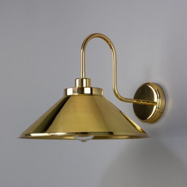 RIO Brass Swan Neck Wall Light Industrial Wall Lights Industrial & Nautical Lighting