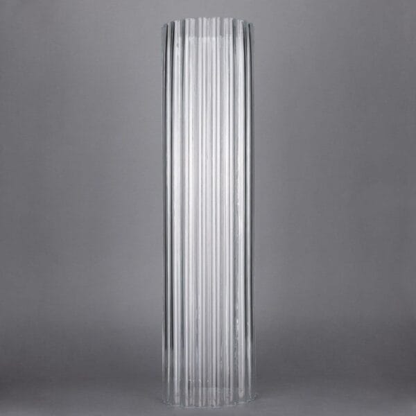 Tall Reeded Tube Glass Lamp Shade 9.6cm Glass Shades Industrial & Nautical Lighting