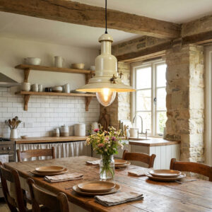 Extra Large Cream Fisherman's Pendant Light 42cm Dia with Longer Cable Fisherman's Pendant Lights Fisherman's Lights UK