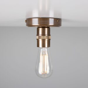 Devon Minimalist Brass Flush Ceiling Light Industrial Pendant Lights Fisherman's Lights UK