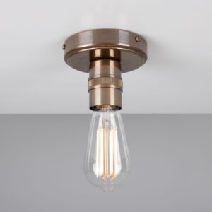 Devon Minimalist Brass Flush Ceiling Light Industrial Pendant Lights Fisherman's Lights UK