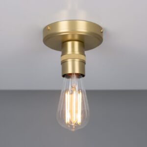 Devon Minimalist Brass Flush Ceiling Light Industrial Pendant Lights Fisherman's Lights UK