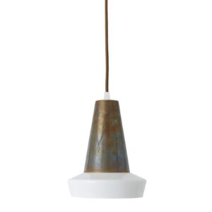 Malabo White And Antique Brass Pendant Industrial Pendant Lights Industrial & Nautical Lighting
