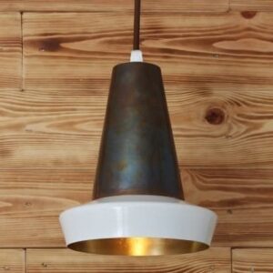 Malabo White And Antique Brass Pendant Industrial Pendant Lights Industrial & Nautical Lighting