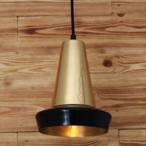 Malabo Matte Black And Polished Brass Pendant Industrial Pendant Lights Industrial & Nautical Lighting