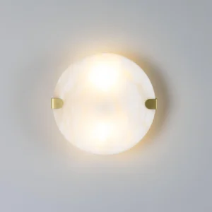 Dundee Disc Alabaster Wall Sconce Industrial Wall Lights Industrial & Nautical Lighting