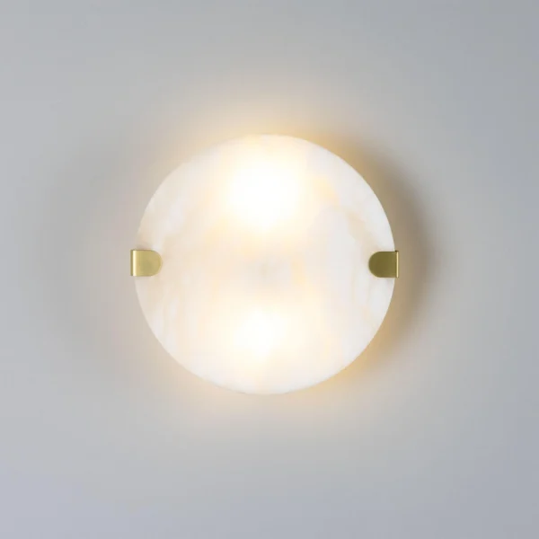 Dundee Disc Alabaster Wall Sconce Industrial Wall Lights Industrial & Nautical Lighting
