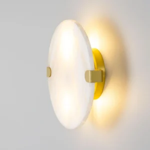 Dundee Disc Alabaster Wall Sconce Industrial Wall Lights Industrial & Nautical Lighting