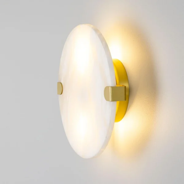 Dundee Disc Alabaster Wall Sconce Industrial Wall Lights Industrial & Nautical Lighting