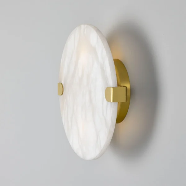 Dundee Disc Alabaster Wall Sconce Industrial Wall Lights Industrial & Nautical Lighting
