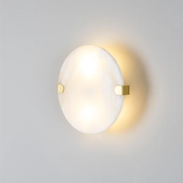 Dundee Disc Alabaster Wall Sconce Industrial Wall Lights Industrial & Nautical Lighting