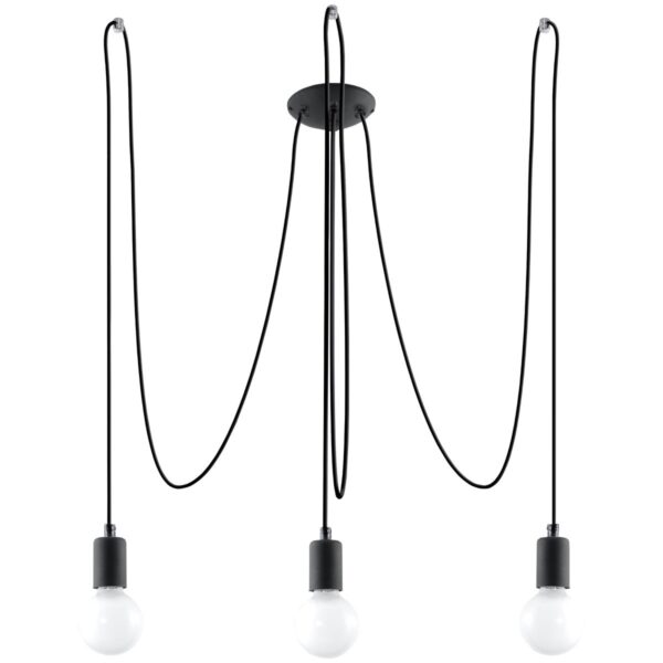 Chandelier Edison 3 Black Uncategorized Fisherman's Lights UK