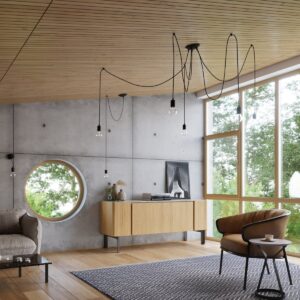 Chandelier Edison 3 Black Uncategorized Fisherman's Lights UK