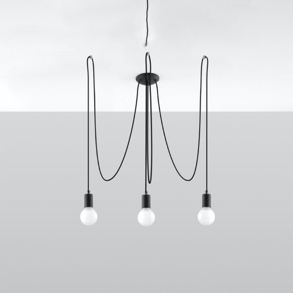 Chandelier Edison 3 Black Uncategorized Fisherman's Lights UK
